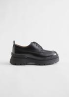 Other Stories Chunky Sole Leather Oxfords - Black
