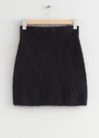 Other Stories Hairy Mohair Mini Skirt - Black