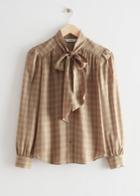 Other Stories Neck Tie Blouse - Beige