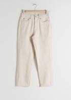 Other Stories Tapered Mid Rise Jeans - White