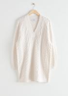 Other Stories Cable Knit Mini Dress - White