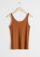 Other Stories Fitted Scoop Back Tank Top - Orange