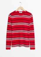 Other Stories Striped Knit Top - Red