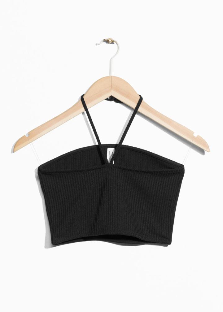 Other Stories Halterneck Bandeau Top - Black