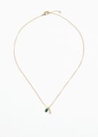 Other Stories Crystal Charms Necklace - Green