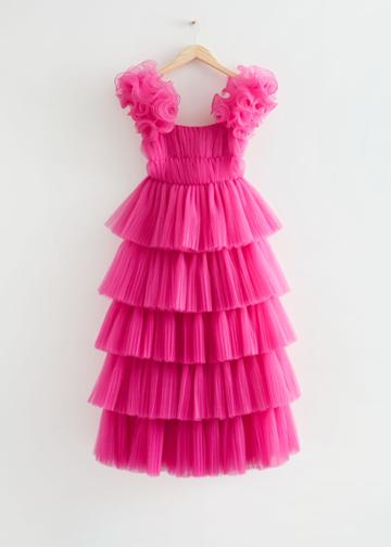 Other Stories Multi-tiered Ruffle Maxi Dress - Pink