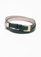 Other Stories Double Loop Leather Belt - Green