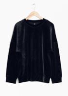 Other Stories Velvet Sweatshirt - Black