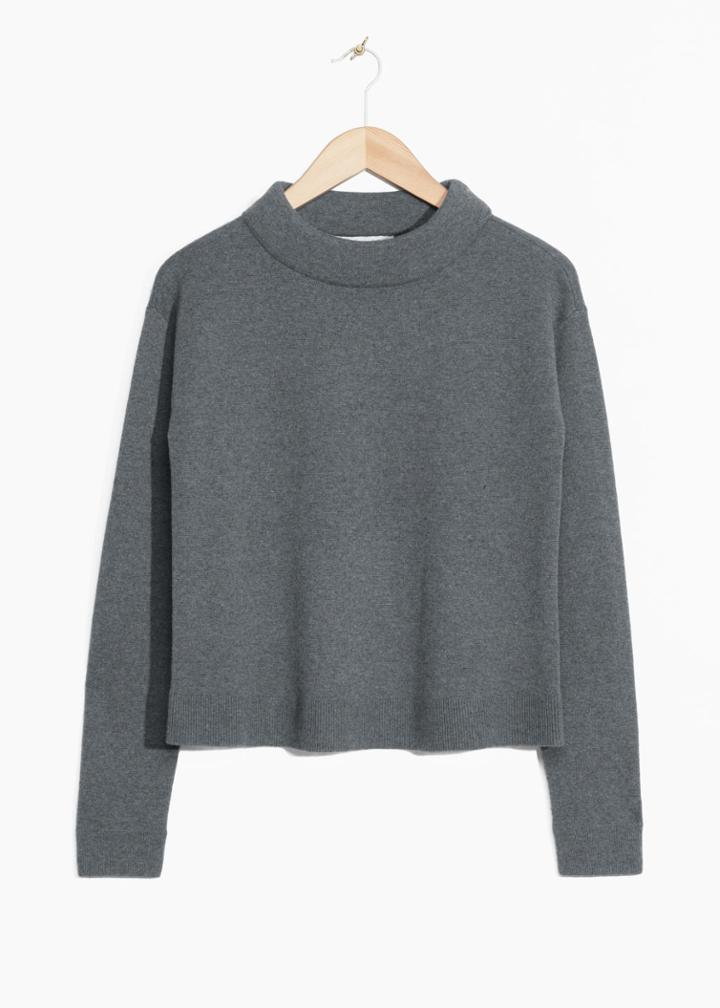 Other Stories Wide Collar Sweater - Grey