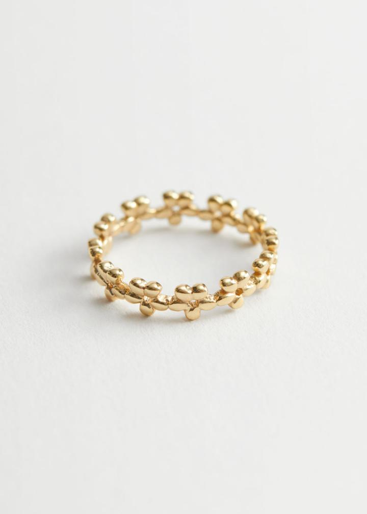 Other Stories Floral Ring - Gold