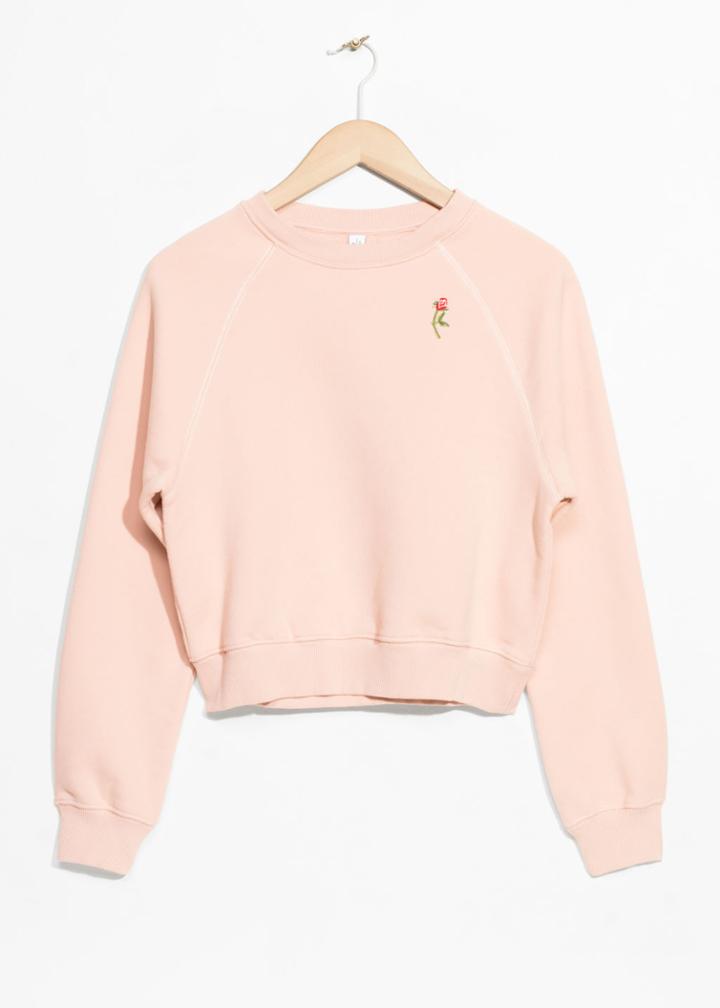 Other Stories Heartaches Embroidery Sweatshirt - Orange