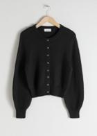 Other Stories Cropped Wool Blend Cardigan - Black