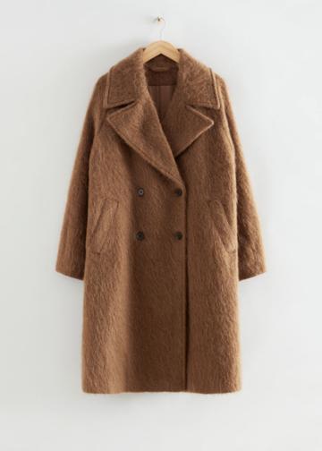 Other Stories Double-breasted Wool Cocoon Coat - Beige