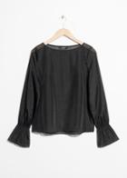 Other Stories Trumpet Sleeve Top - Black