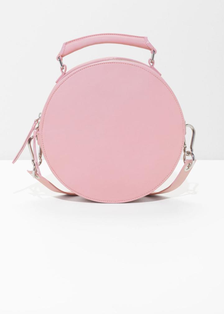 Other Stories Leather Circle Crossbody - Pink