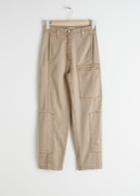 Other Stories Cotton Blend Workwear Trousers - Beige