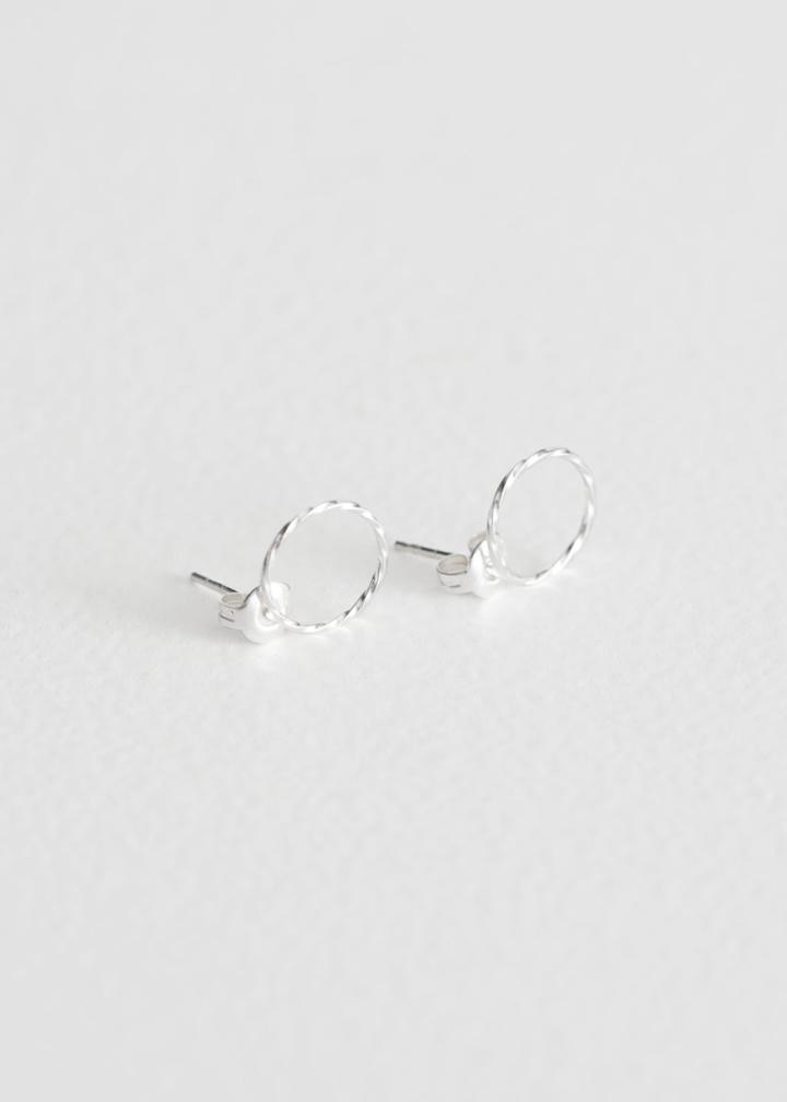 Other Stories Twisted Circle Earrings - Silver