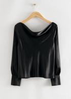 Other Stories Draped Long Sleeved Blouse - Black