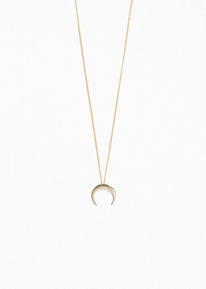 Other Stories Crescent Moon Necklace - Gold