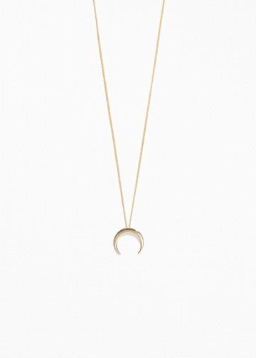 Other Stories Crescent Moon Necklace - Gold