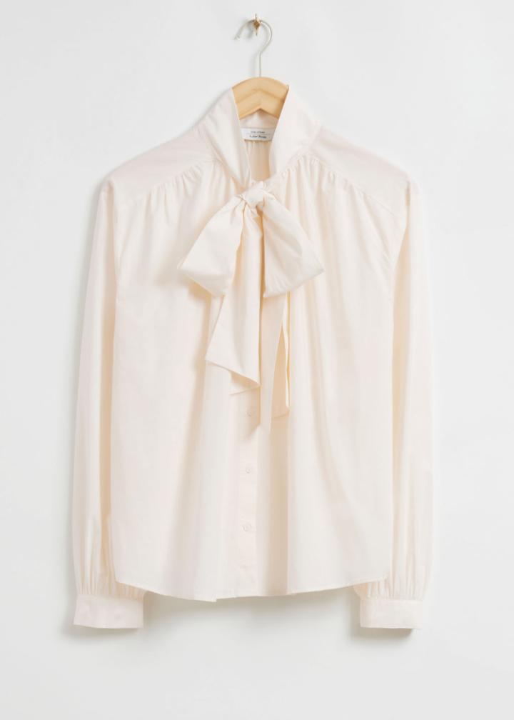 Other Stories Relaxed Lavallire-neck Blouse - White