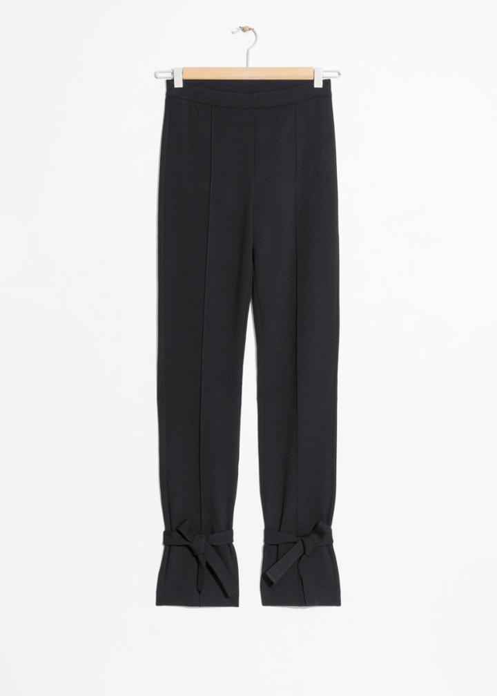 Other Stories Leg Tie Trousers - Black