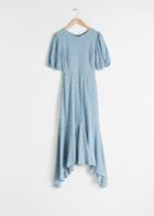 Other Stories Cotton Blend Handkerchief Midi Dress - Turquoise