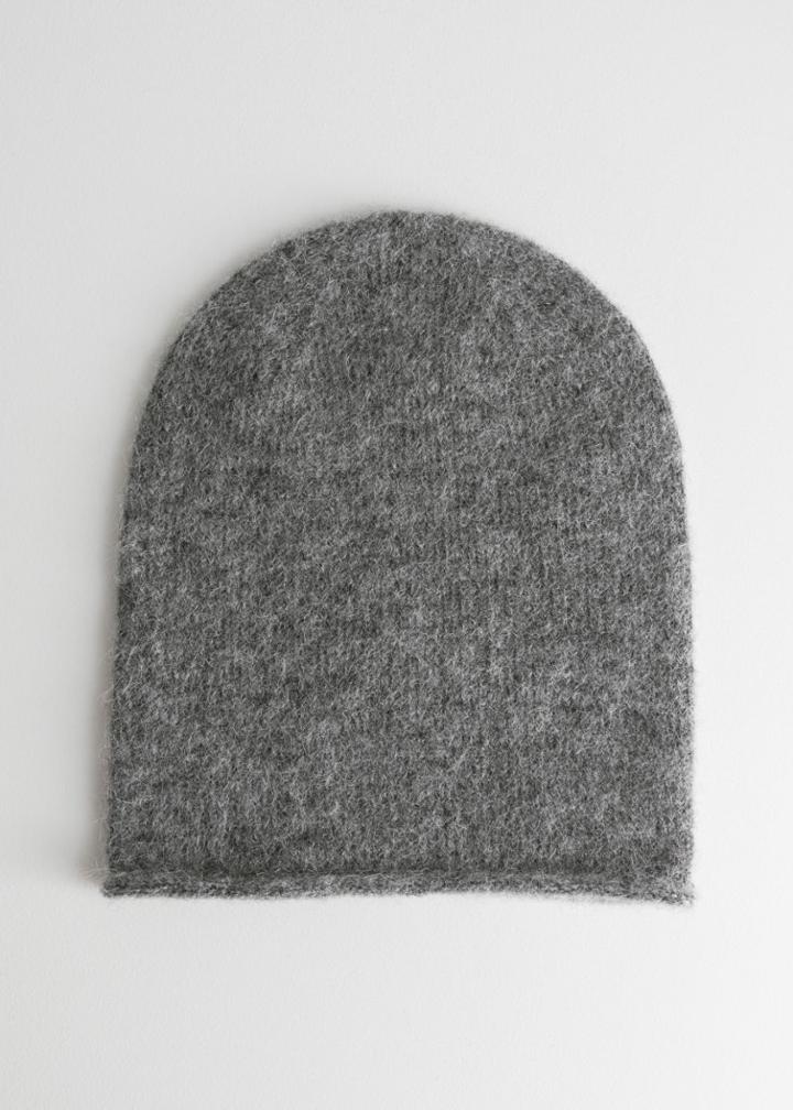 Other Stories Slouchy Wool Blend Beanie - Grey