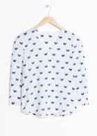 Other Stories Butterfly Print Silk Blouse - White