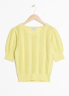 Other Stories Eyelet Knit Top - Yellow