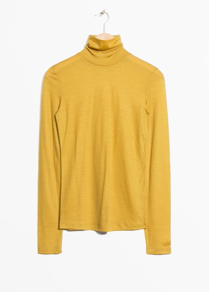Other Stories Basic Wool Turtleneck - Yellow
