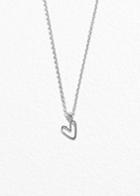 Other Stories Heart Pendant Necklace - Silver