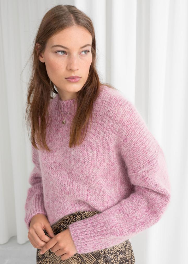 Other Stories Boxy Wool Blend Sweater - Pink