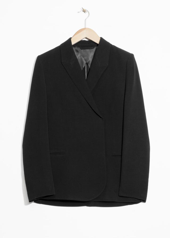 Other Stories Straight Fit Blazer - Black