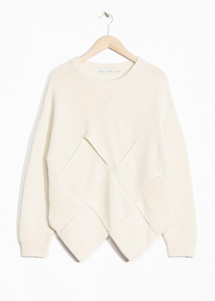 Other Stories Braided Wool-blend Sweater - White