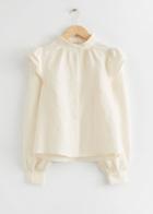 Other Stories Frilled Mock Neck Blouse - White