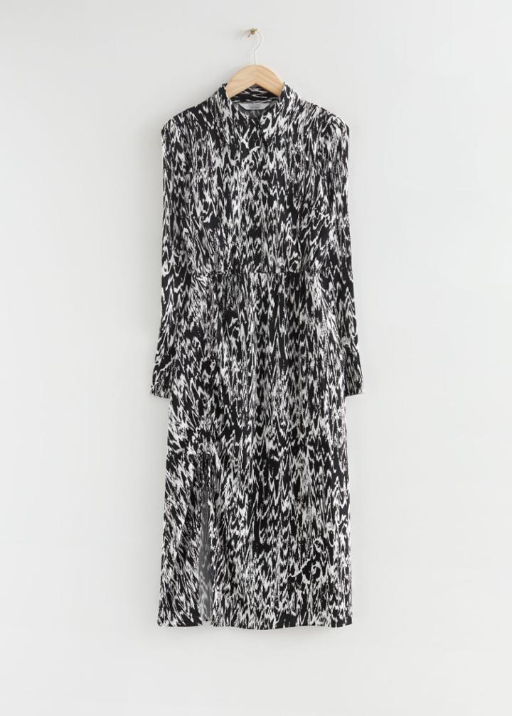 Other Stories Asymmetric Midi Dress - Black