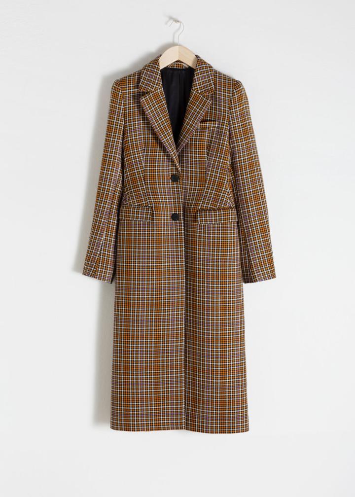Other Stories Plaid Hourglass Coat - Yellow