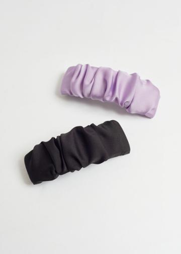 Other Stories Satin Hair Clips - Purple