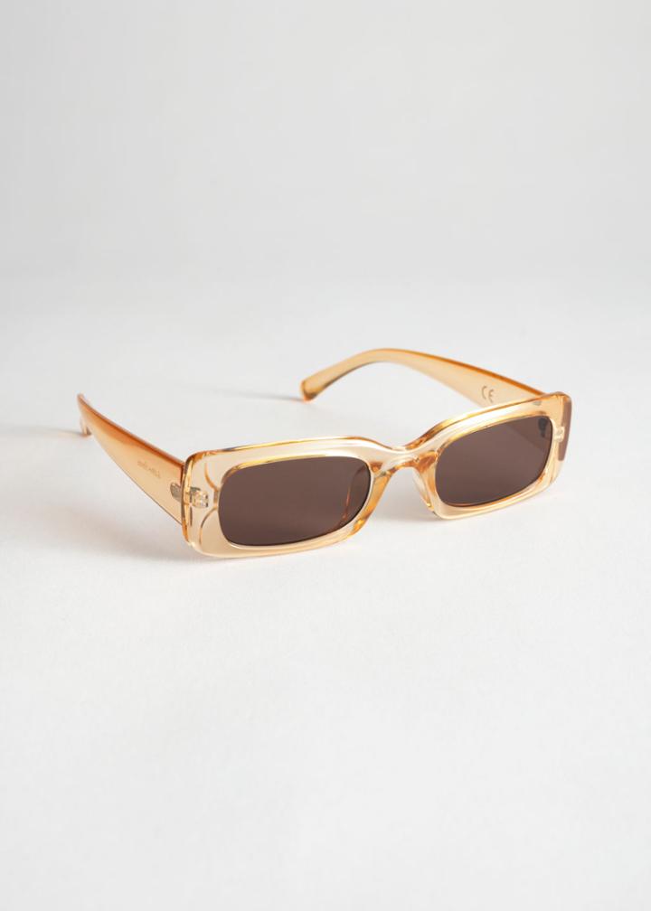 Other Stories Rectangular Frame Sunglasses - Yellow