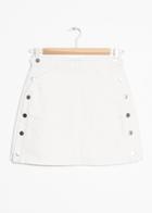 Other Stories Side Button Denim Mini Skirt - White
