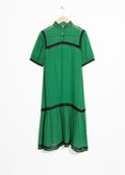 Other Stories Sheer Embroidered Ribbon Dress - Green