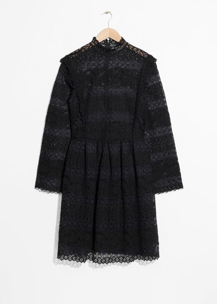 Other Stories Lace Mini Dress - Black