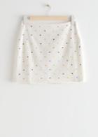 Other Stories Floral Bead Mini Skirt - White