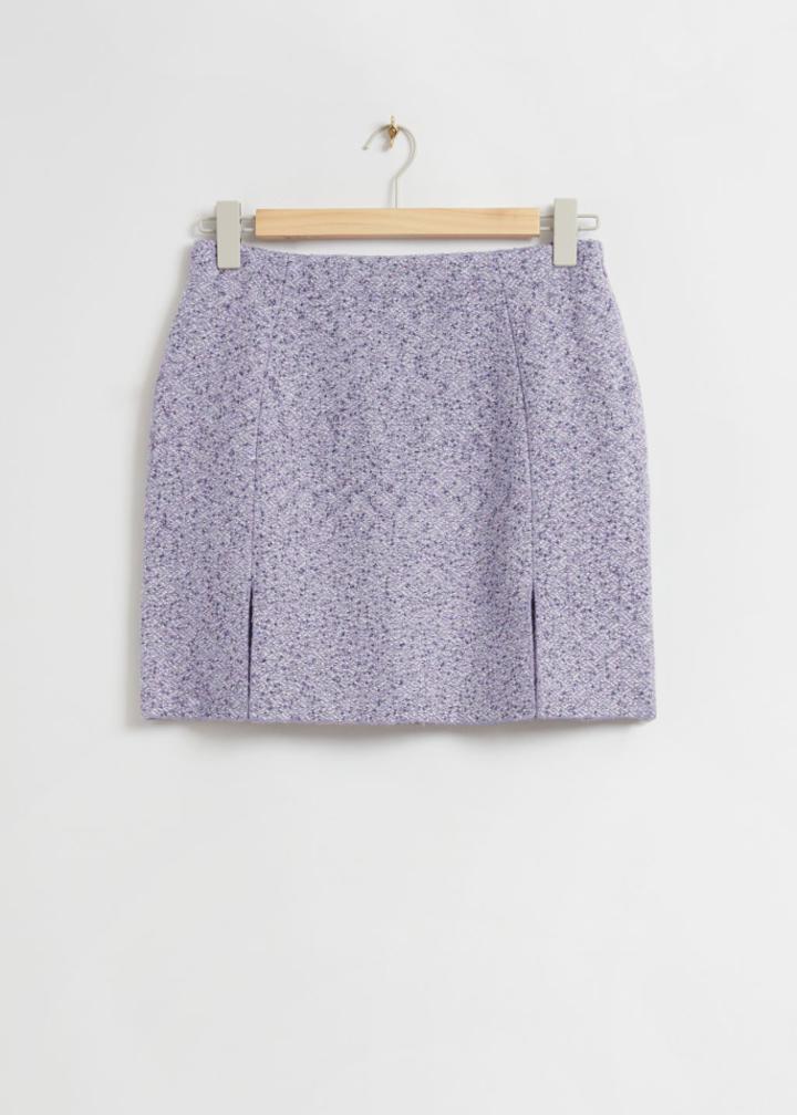 Other Stories Knitted Tweed Mini Skirt - Purple