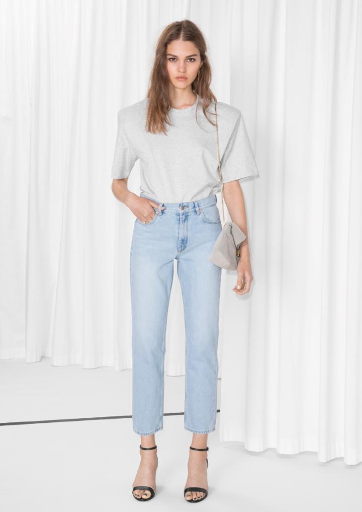 Other Stories Straight Fit Light Wash Jeans