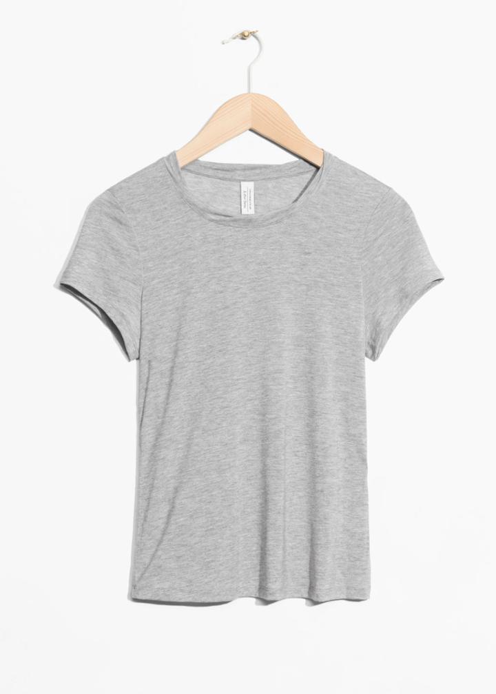 Other Stories Neckband Twist Top - Grey