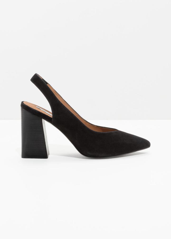 Other Stories Pointed Slingback Pumps - Black