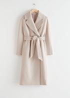Other Stories Oversized Belted Wool Coat - White