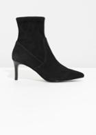 Other Stories Stretch Suede Ankle Boots - Black